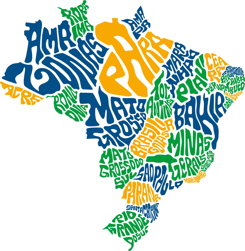 Mapa do Brasil representando atendimento nacional da Agro Repasse